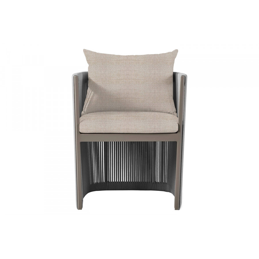 Harbour Antigua Dining Chair - Aluminum Asteroid, Siesta Taupe