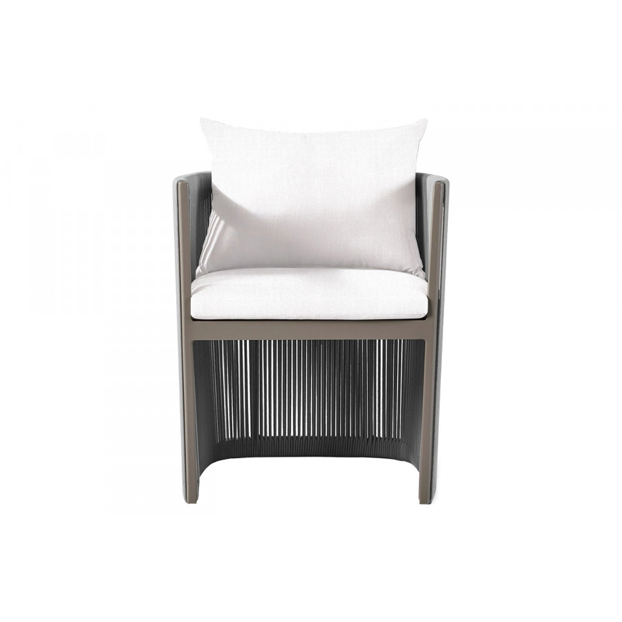 Harbour Antigua Dining Chair - Aluminum Taupe, Panama Blanco