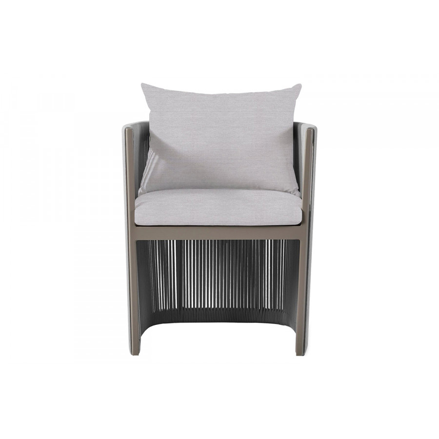 Harbour Antigua Dining Chair - Aluminum Taupe, Panama Cloud