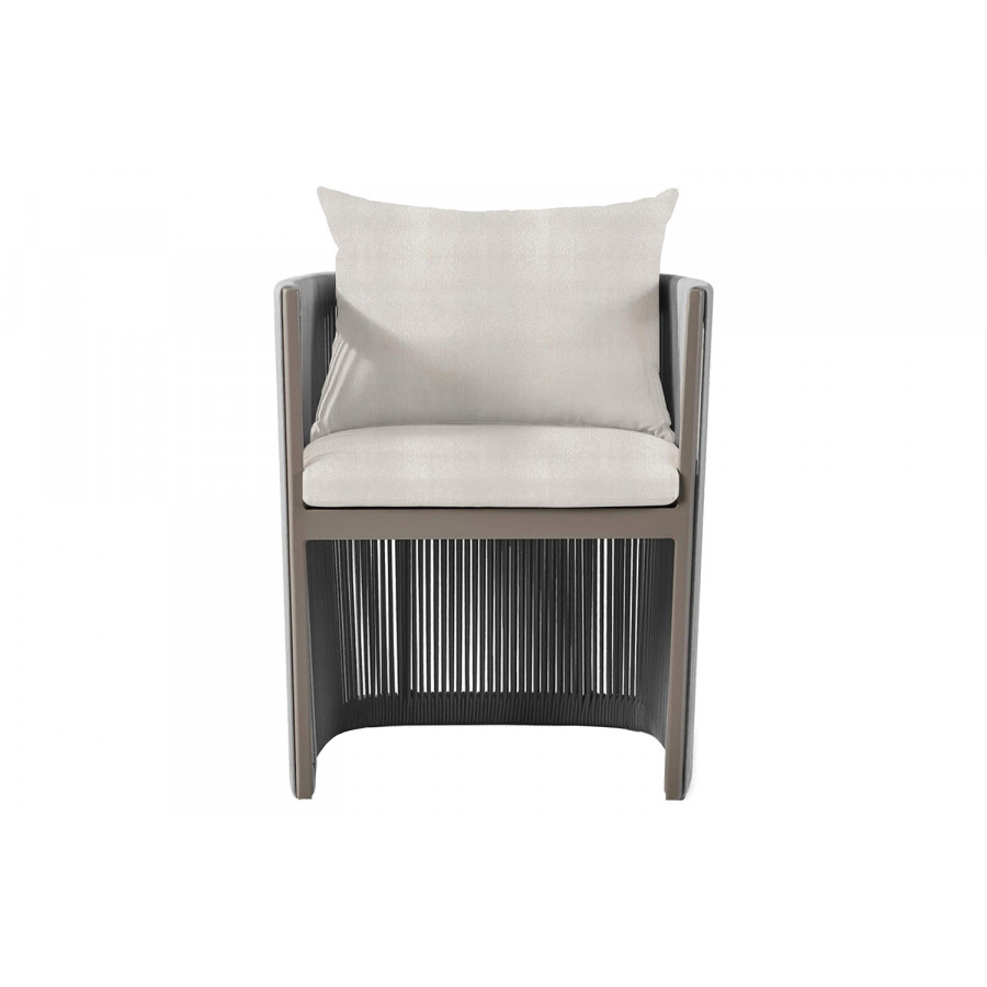 Harbour Antigua Dining Chair - Aluminum Taupe, Riviera Ivory