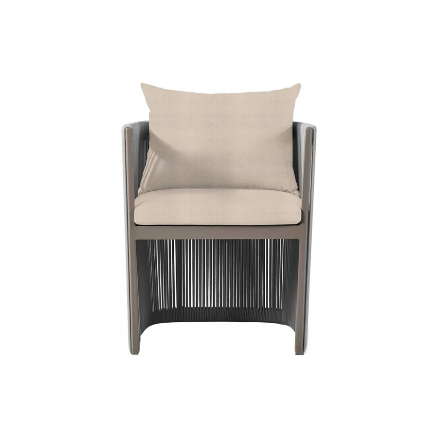 Harbour Antigua Dining Chair - Aluminum Taupe, Riviera Sand