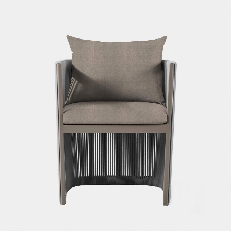 Harbour Antigua Dining Chair - Aluminum Taupe, Riviera Stone