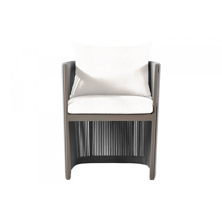Harbour Antigua Dining Chair - Aluminum Taupe, Siesta Ivory