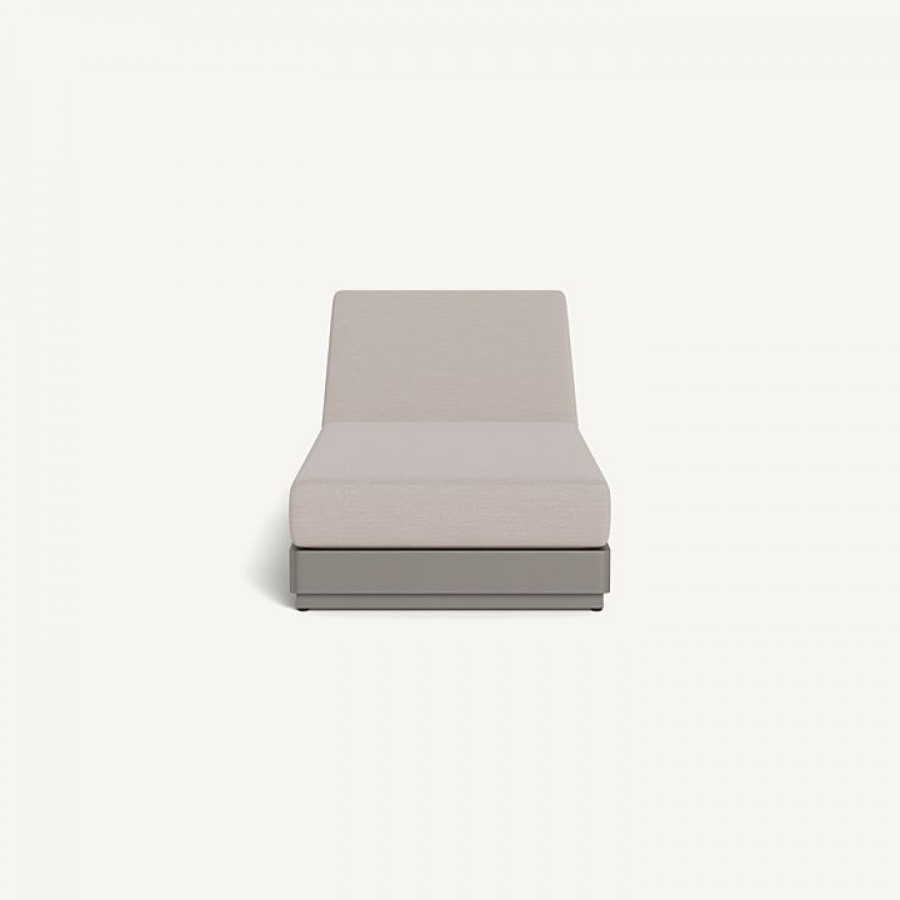 Harbour Antigua Sun Lounge - Aluminum Taupe / Panama Marble / Rope Light Gray