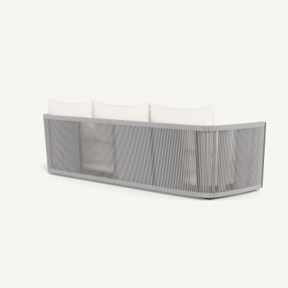 Harbour Antigua 3 Seat Sofa - Aluminum Taupe, Panama Blanco