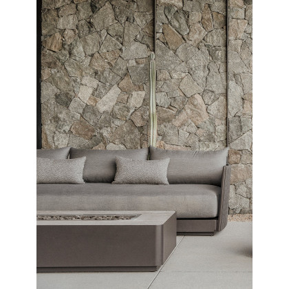 Harbour Antigua 3 Seat Sofa - Aluminum Taupe / Panama Grafito / Rope Light Gray