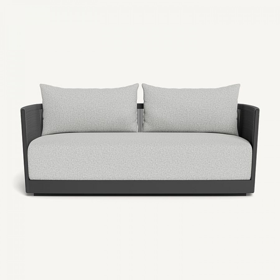 Harbour Antigua 2 Seat Sofa - Aluminum Asteroid / Copacabana Sand / Rope Dark Gray