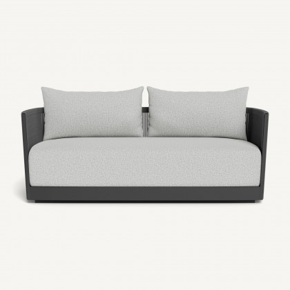 Harbour Antigua 2 Seat Sofa - Aluminum Asteroid / Copacabana Sand / Rope Dark Gray