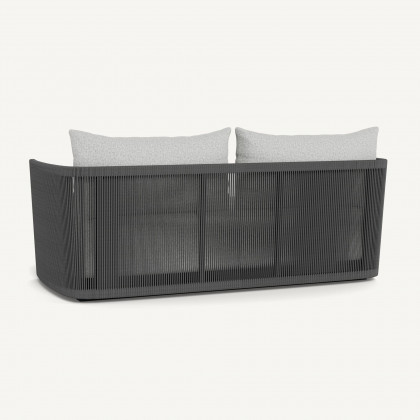 Harbour Antigua 2 Seat Sofa - Aluminum Asteroid / Copacabana Sand / Rope Dark Gray