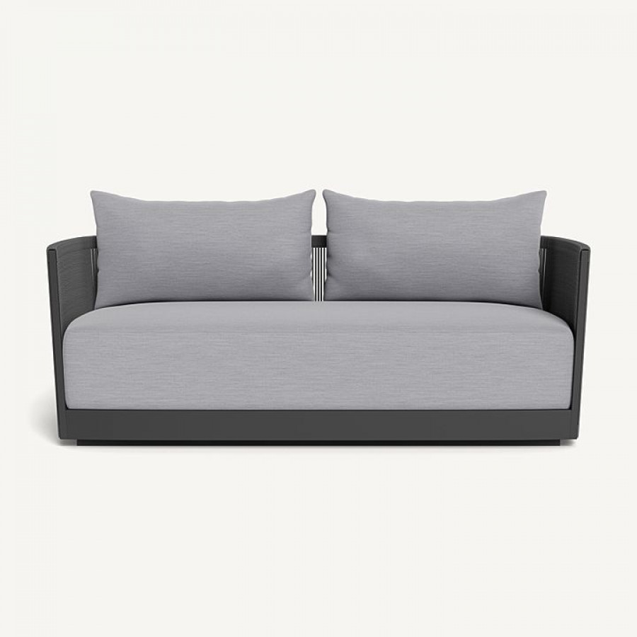 Harbour Antigua 2 Seat Sofa - Aluminum Asteroid / Panama Cloud / Rope Dark Gray