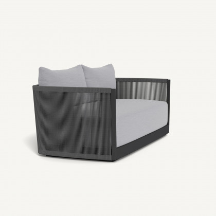 Harbour Antigua 2 Seat Sofa - Aluminum Asteroid / Panama Cloud / Rope Dark Gray