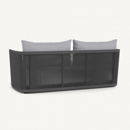 Harbour Antigua 2 Seat Sofa - Aluminum Asteroid / Panama Cloud / Rope Dark Gray