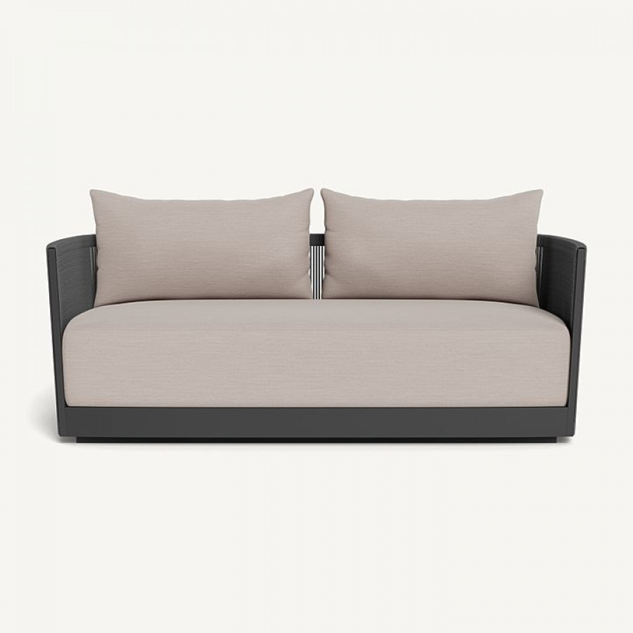 Harbour Antigua 2 Seat Sofa - Aluminum Asteroid / Panama Marble / Rope Dark Gray