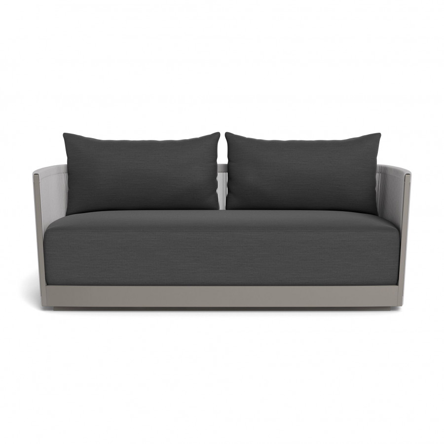 Harbour Antigua 2 Seat Sofa - Aluminum Taupe / Panama Grafito / Rope Light Gray