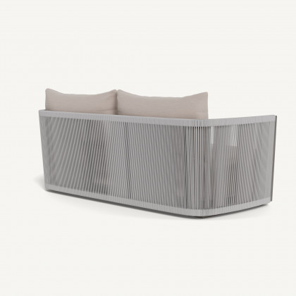 Harbour Antigua 2 Seat Sofa - Aluminum Taupe / Panama Marble / Rope Light Gray