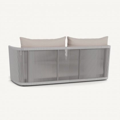 Harbour Antigua 2 Seat Sofa - Aluminum Taupe / Panama Marble / Rope Light Gray