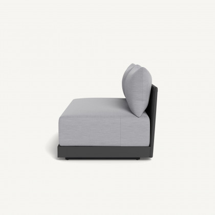Harbour Antigua 2 Seat Armless Sofa - Aluminum Asteroid / Panama Cloud / Rope Dark Gray