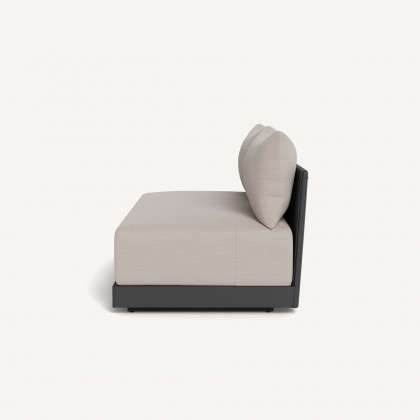 Harbour Antigua 2 Seat Armless Sofa - Aluminum Asteroid / Panama Marble / Rope Dark Gray