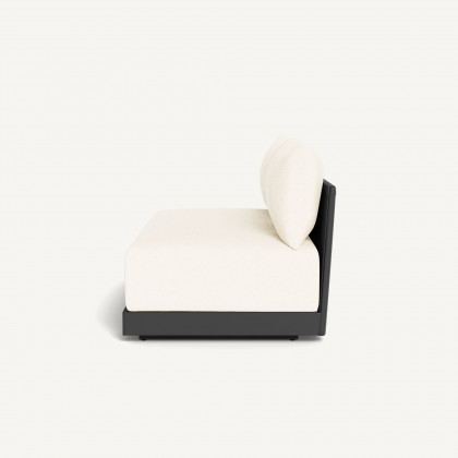 Harbour Antigua 2 Seat Armless Sofa - Aluminum Asteroid / Riviera Ivory / Rope Dark Gray