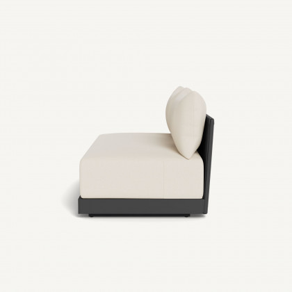 Harbour Antigua 2 Seat Armless Sofa - Aluminum Asteroid / Siesta Ivory / Rope Dark Gray