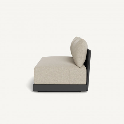 Harbour Antigua 2 Seat Armless Sofa - Aluminum Asteroid / Siesta Taupe / Rope Dark Gray