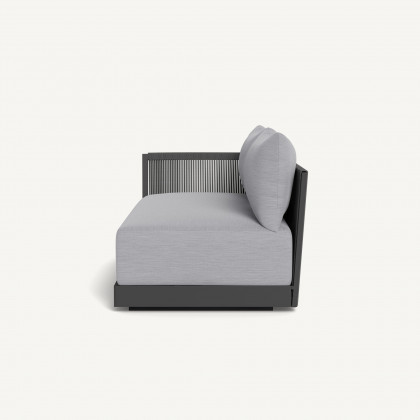 Harbour Antigua 2 Seat 1 Arm Left - Aluminum Asteroid / Panama Cloud / Rope Dark Gray