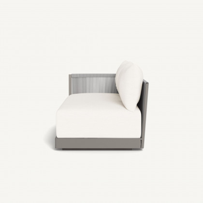 Harbour Antigua 2 Seat 1 Arm Left - Aluminum Taupe / Panama Blanco / Rope Light Gray