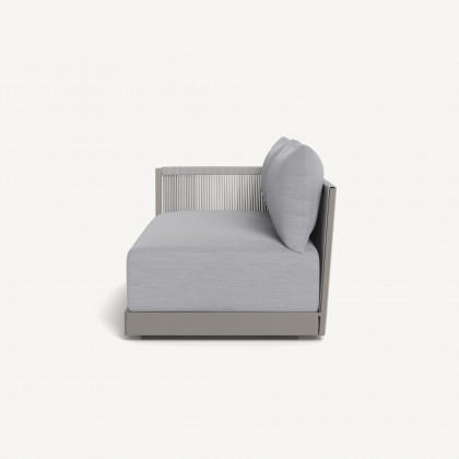 Harbour Antigua 2 Seat 1 Arm Left - Aluminum Taupe / Panama Cloud / Rope Light Gray