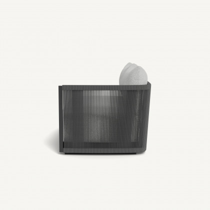 Harbour Antigua 2 Seat 1 Arm Right - Aluminum Asteroid / Copacabana Sand / Rope Dark Gray