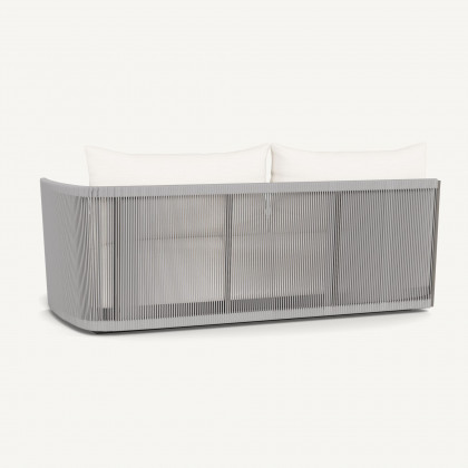 Harbour Antigua 2 Seat 1 Arm Right - Aluminum Taupe, Panama Blanco, Rope Light Gray