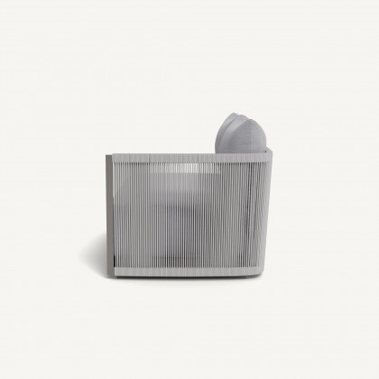 Harbour Antigua 2 Seat 1 Arm Right - Aluminum Taupe / Panama Cloud / Rope Light Gray