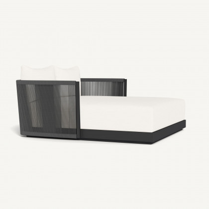 Harbour Antigua Daybed - Aluminum Asteroid / Panama Blanco / Rope Dark Gray
