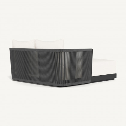 Harbour Antigua Daybed - Aluminum Asteroid / Panama Blanco / Rope Dark Gray