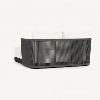 Harbour Antigua Daybed - Aluminum Asteroid / Panama Blanco / Rope Dark Gray