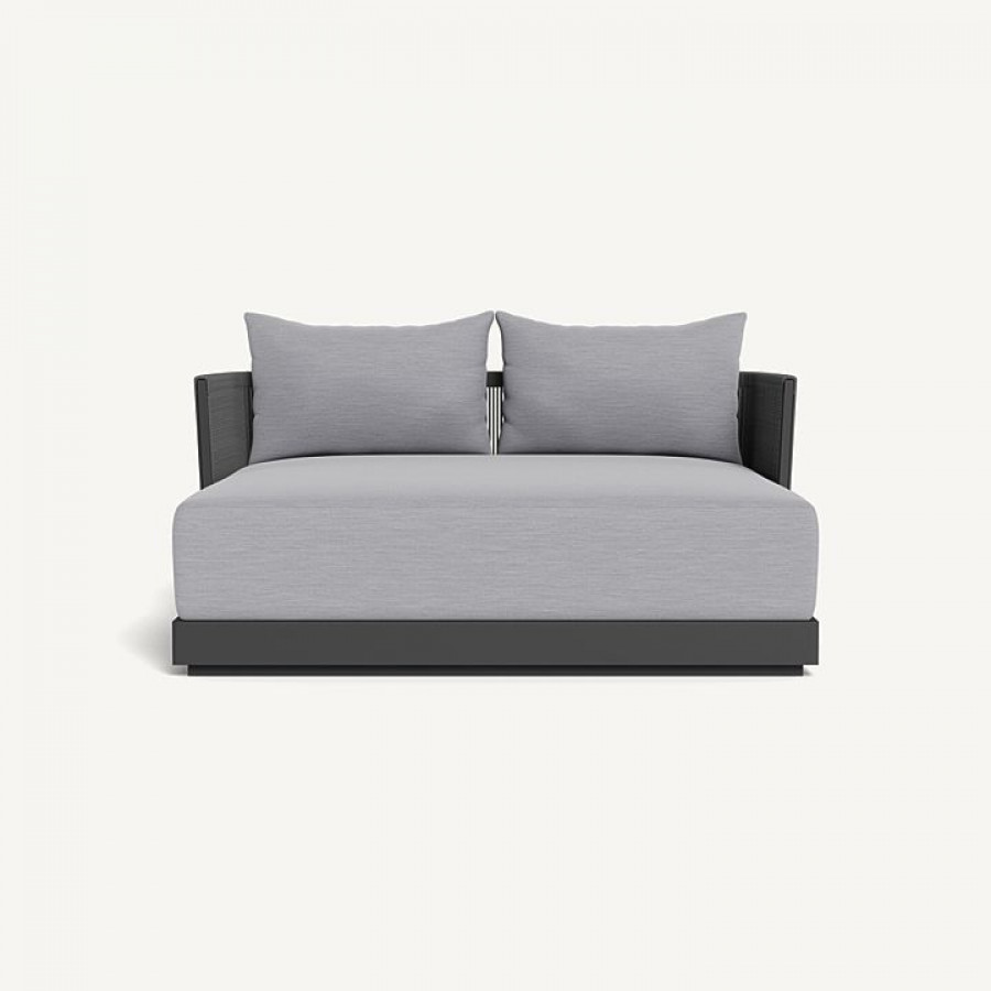 Harbour Antigua Daybed - Aluminum Asteroid / Panama Cloud / Rope Dark Gray