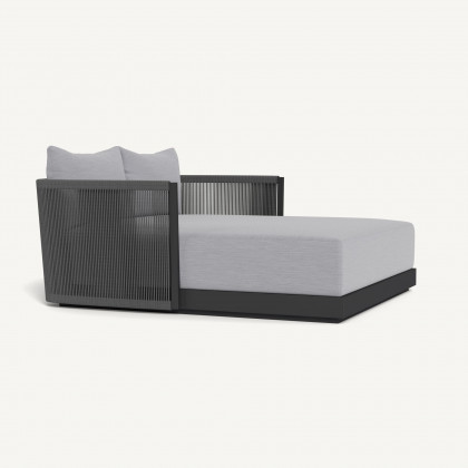 Harbour Antigua Daybed - Aluminum Asteroid / Panama Cloud / Rope Dark Gray