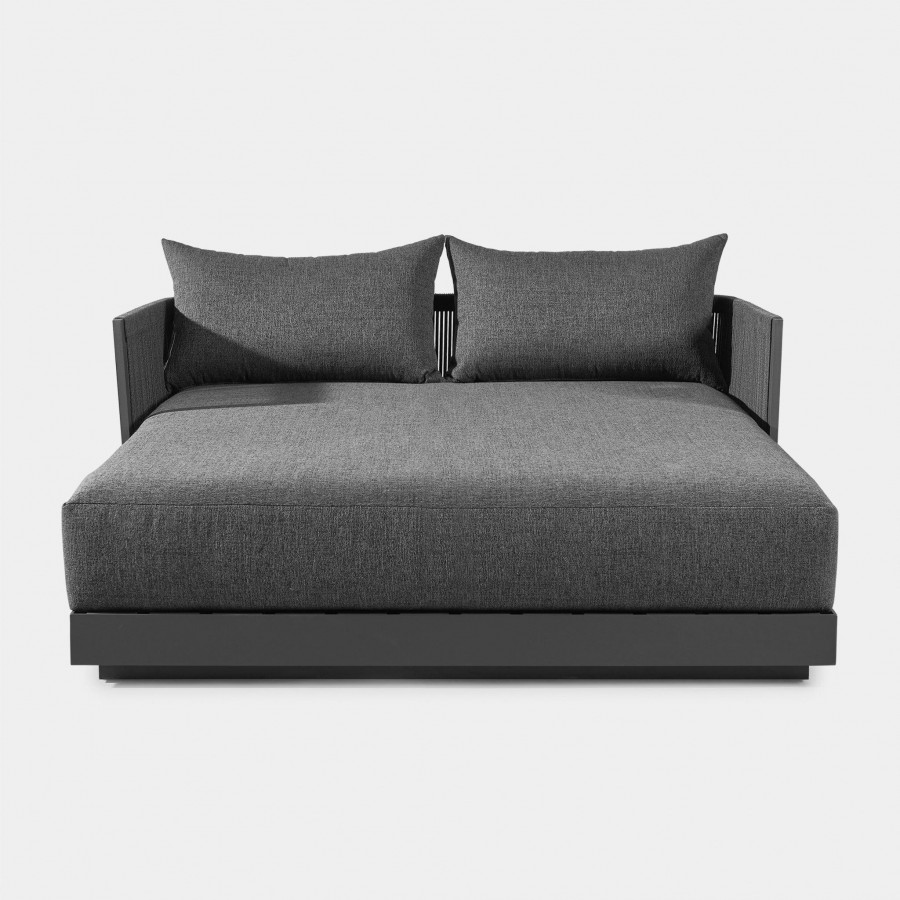 Harbour Antigua Daybed - Aluminum Taupe, Lisos Piedra, Rope Light Gray