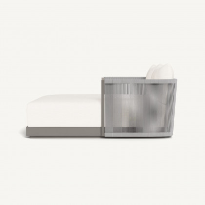 Harbour Antigua Daybed - Aluminum Taupe / Panama Blanco / Rope Light Gray
