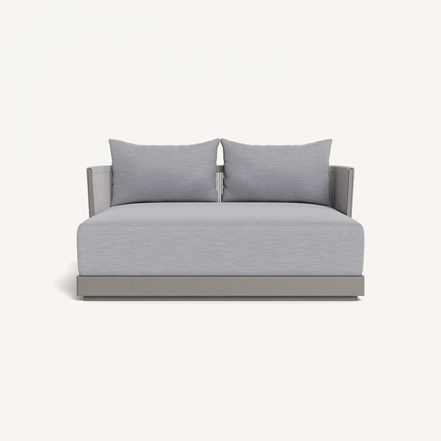 Harbour Antigua Daybed - Aluminum Taupe / Panama Cloud / Rope Light Gray