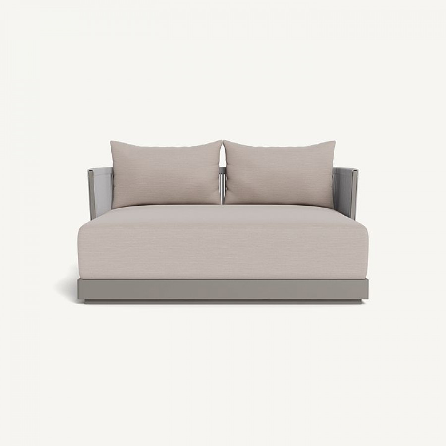 Harbour Antigua Daybed - Aluminum Taupe / Panama Marble / Rope Light Gray