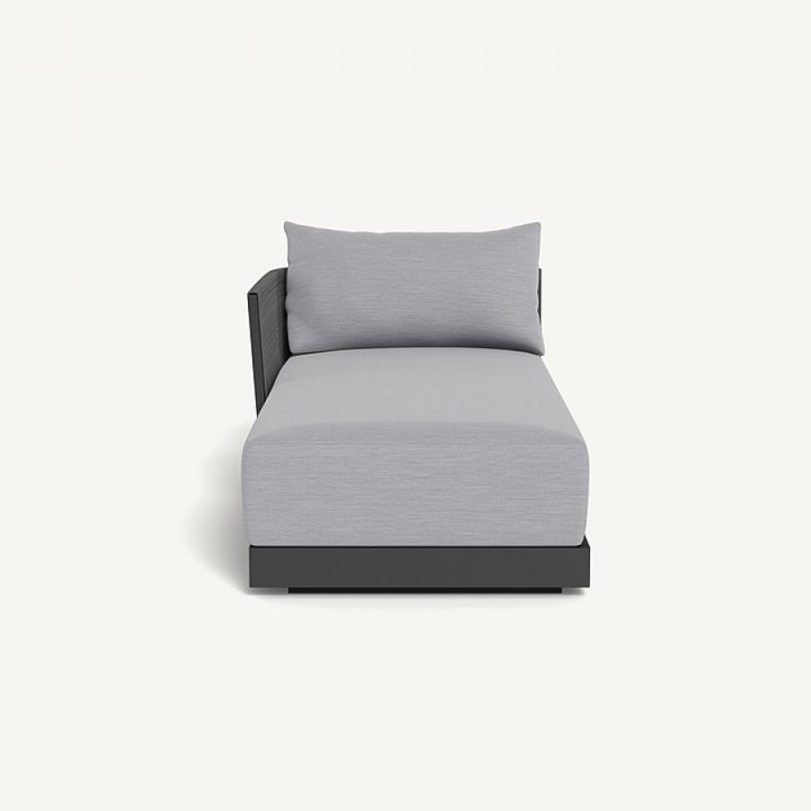 Harbour Antigua Chaise Left - Aluminum Asteroid, Panama Cloud, Rope Dark Gray