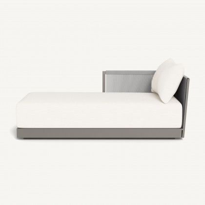 Harbour Antigua Chaise Left - Aluminum Taupe / Panama Blanco / Rope Light Gray