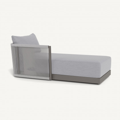 Harbour Antigua Chaise Left - Aluminum Taupe / Panama Cloud / Rope Light Gray