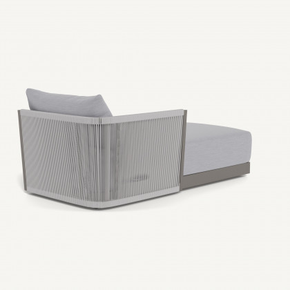 Harbour Antigua Chaise Left - Aluminum Taupe / Panama Cloud / Rope Light Gray