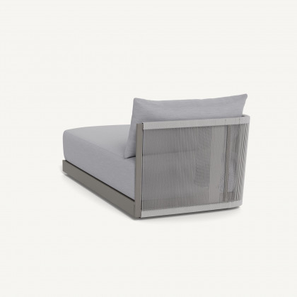 Harbour Antigua Chaise Left - Aluminum Taupe / Panama Cloud / Rope Light Gray