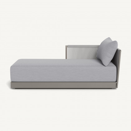 Harbour Antigua Chaise Left - Aluminum Taupe / Panama Cloud / Rope Light Gray