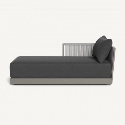 Harbour Antigua Chaise Left - Aluminum Taupe / Panama Grafito / Rope Light Gray