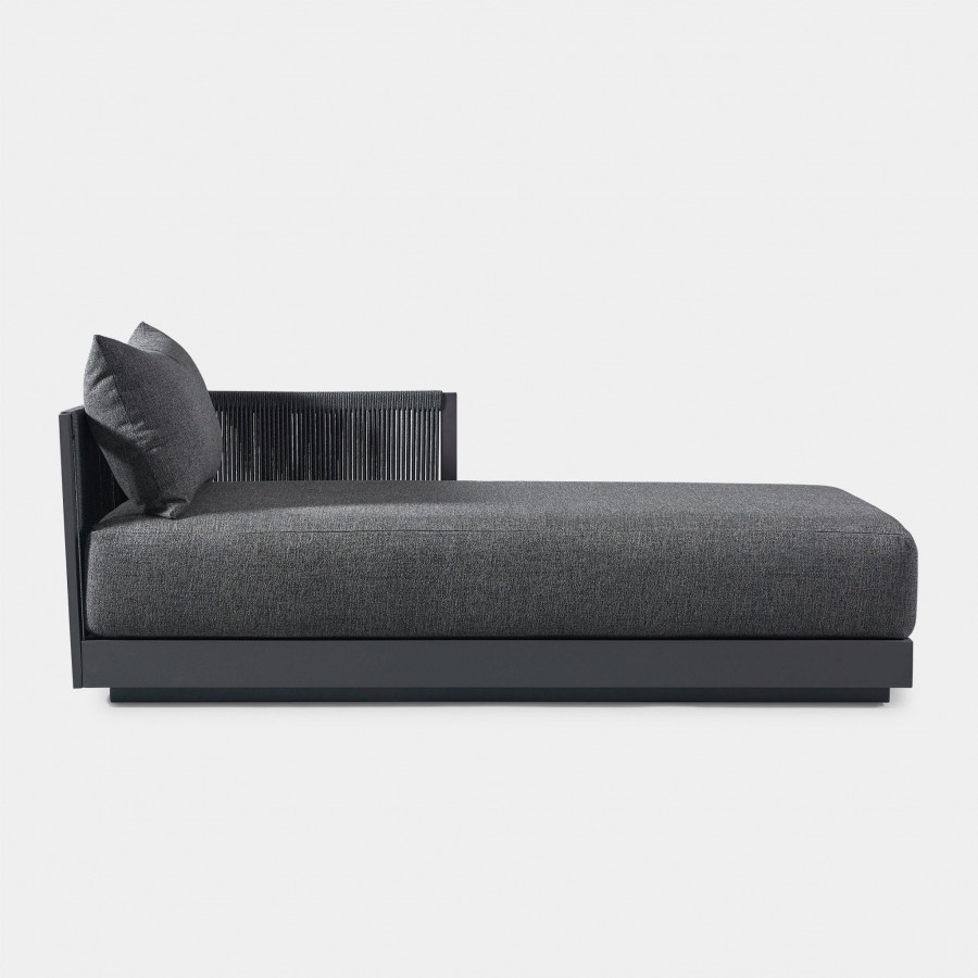 Harbour Antigua Chaise Right - Aluminum Taupe, Siesta Taupe, Rope Light Gray
