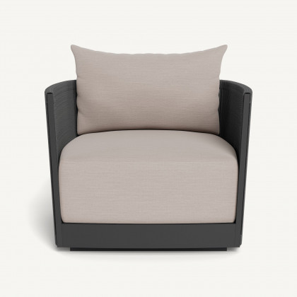 Harbour Antigua Lounge Chair - Aluminum Asteroid / Panama Marble / Rope Dark Gray