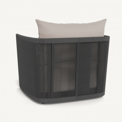 Harbour Antigua Lounge Chair - Aluminum Asteroid / Panama Marble / Rope Dark Gray
